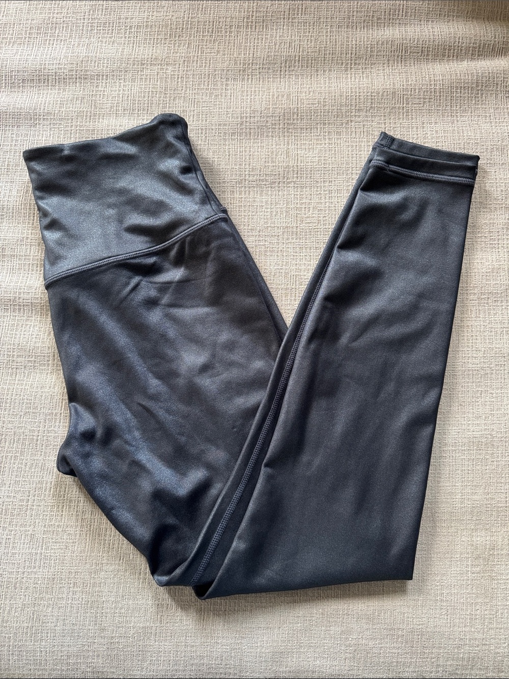 Athleta Metallic Black Elation Ultra High-Rise Tights